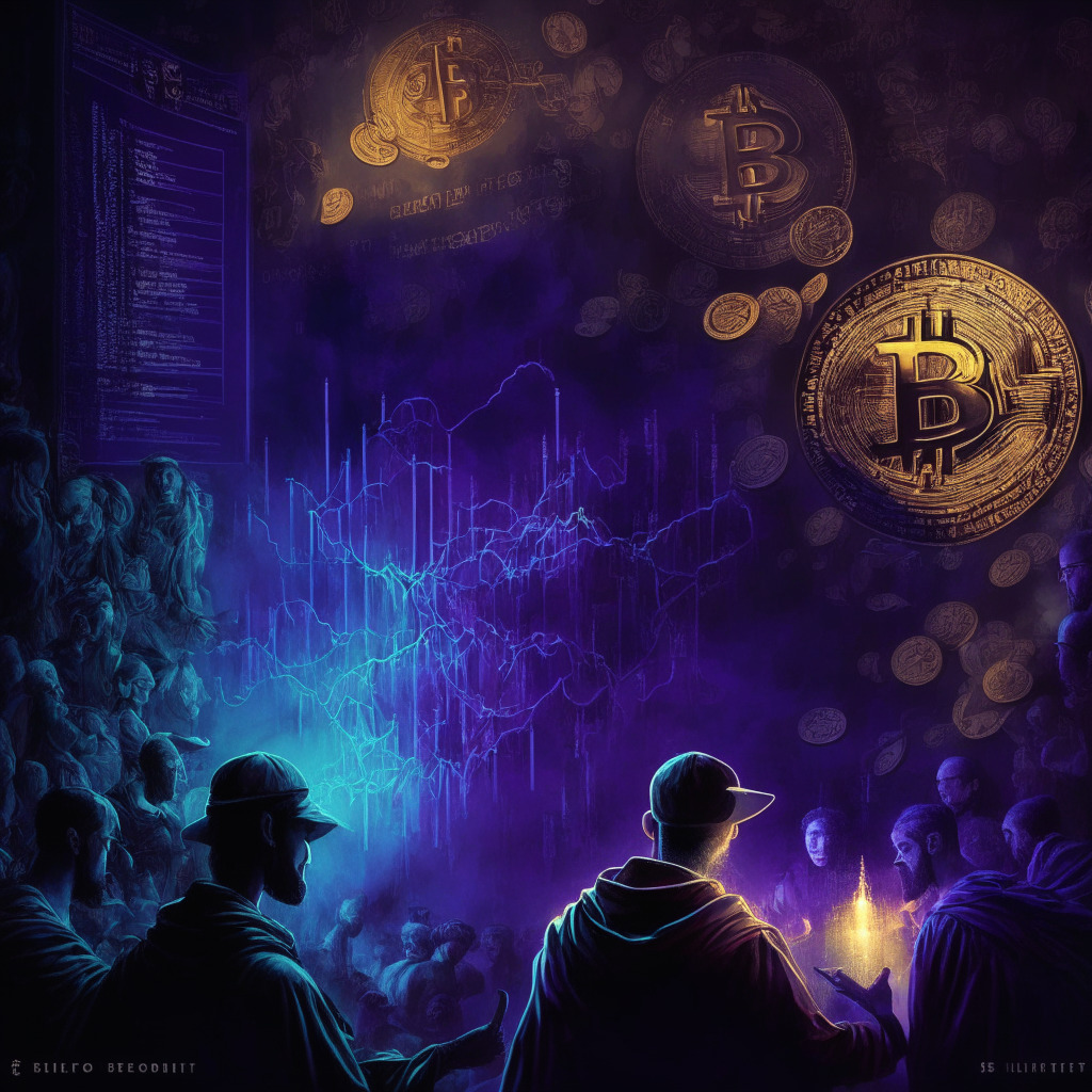 Ethereum creator & Foundation's massive ETH transfer, intense trading scene with dramatic chiaroscuro lighting, tension-filled atmosphere, vivid colors representing fluctuating prices, shadows depicting market unpredictability, a hint of Renaissance art style, featuring symbolic coins & data charts, overall mood: risk and opportunity merged.