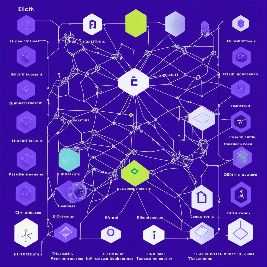 Ethereum network resilience, Beacon Chain finality issues, diverse client ecosystem, patches for Prysm Labs and Teku, robust consensus layer, proof-of-stake transition, increases in validator rewards, continuous improvement in blockchain, on-chain data, March 15 related incident, pre-existing proof-of-work chain integration, ZK-rollups interest, growing demand, dynamic sunset lighting, baroque art style, moody atmosphere.