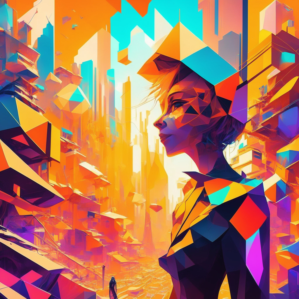 Vibrant digital metropolis, Web3 & Web2 synergy, abstract Reddit-inspired collectible avatar, striking Polygon platform background, dynamic NFT marketplace bustling with creators, dappled sunlight spotlighting excited users, warm complementary tones, futuristic-internet-meets-art mood.
