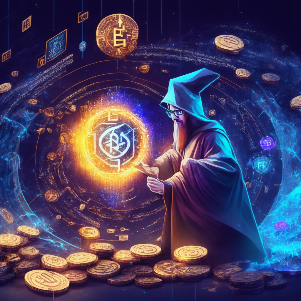 Digital artist creating token in seconds, Contracts Wizard, crypto cybersecurity firm, ERC-20 coin, code generation, meme coin explosion, astronomic gains vs. FOMO risks, potential market oversaturation, education promoting scrutiny, cautious investing, 14,000+ bookmarks, debate on safer investments, rapid crypto evolution, navigating new developments.