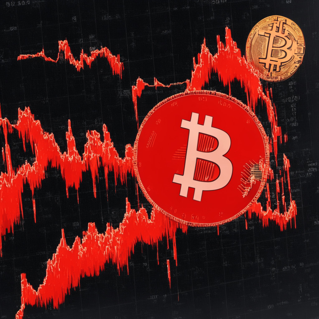 Bitcoin dropping below $28,000, federal regulators seize control of a bank, gloomy atmosphere, JPMorgan purchase auction winner, Wall Street's confidence, Ether following a similar path, S&P 500 in red, upcoming FOMC meeting, CME's FedWatch expectations, potential price fluctuations, strong resistance for BTC, crypto market uncertainty, Blockchain-based rendering service success, DeFi platform gains, regulatory challenges, Coinbase demands SEC clarification.