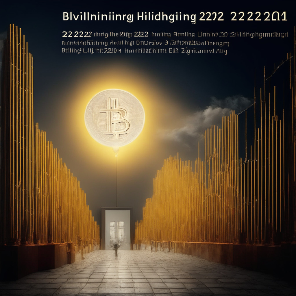 Bitcoin Halving 2024, retail demand soars, contrasting institutional interest, mining rewards reduced by 50%, production cost doubles to $40,000, historical surges post-halving, uncertainty and regulatory crackdowns affect institutions, retail vs institutional risk appetite, possible future trajectories. Artistic style: Renaissance, Light setting: twilight, Mood: anticipation and uncertainty.