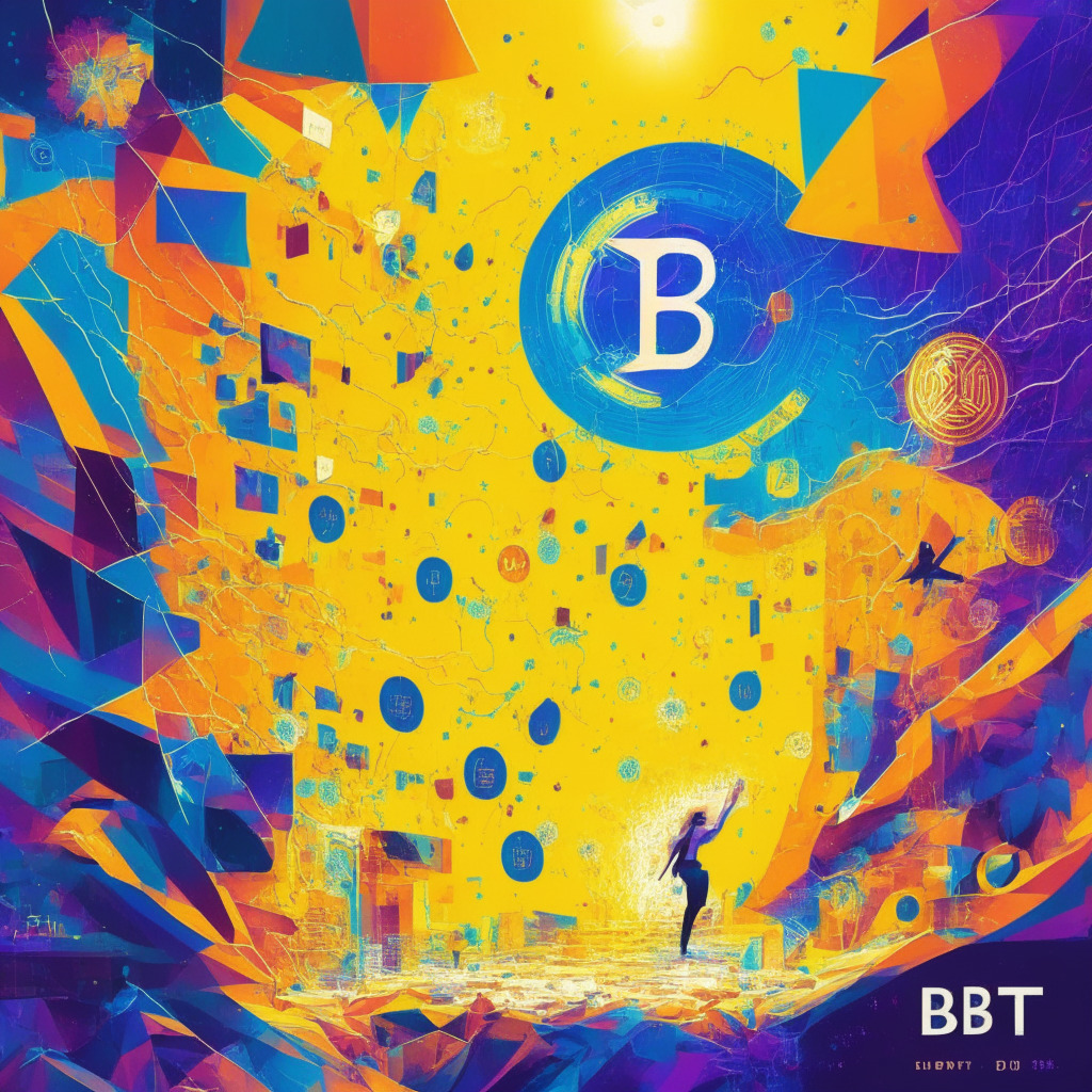 EU crypto regulation scene, artistic depiction of Bybit's Cyprus license, warm light meeting colorful abstract digital currencies, mood of growth and optimism, intricate balance between regulation and innovation, thought-provoking market dynamics, anticipation of MiCA's 2024 impact.
