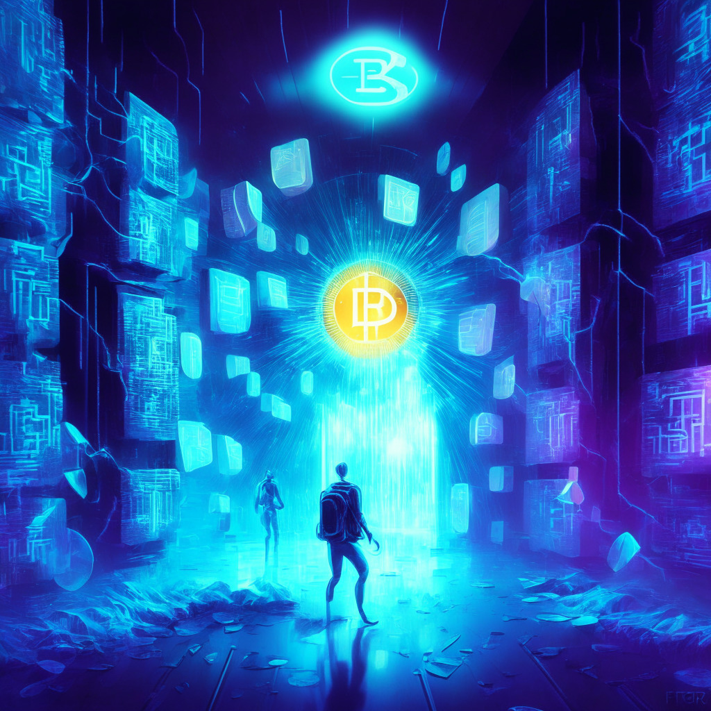 Cryptocurrency shift scene, self-custody focus, ethereal blockchain background, centralized custody fading away, vibrant light representing decentralization, futuristic artistic style, secure multisig wallets, empowered individuals, dynamic mood, Ethereum overtaking Bitcoin, self-custody revolution.