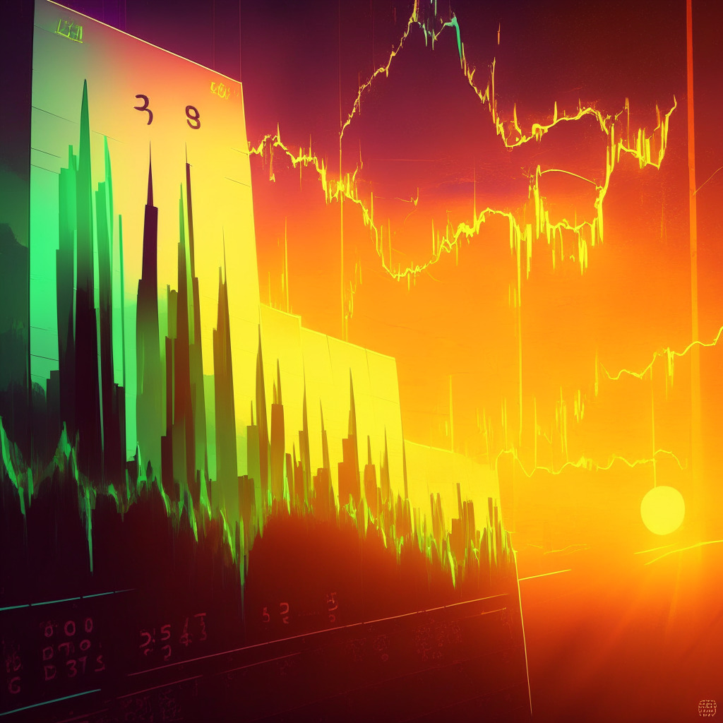 Ethereum price recovery concept, key resistance levels at $1922 and $2138, positive growth indicators, daily green candle, June 2nd significance, Bollinger Band and Stochastic indicators, bullish market trend, potential obstacles, no brand or logo, light setting: warm sunrise hues, artistic style: futuristic digital art, mood: hopeful and dynamic.