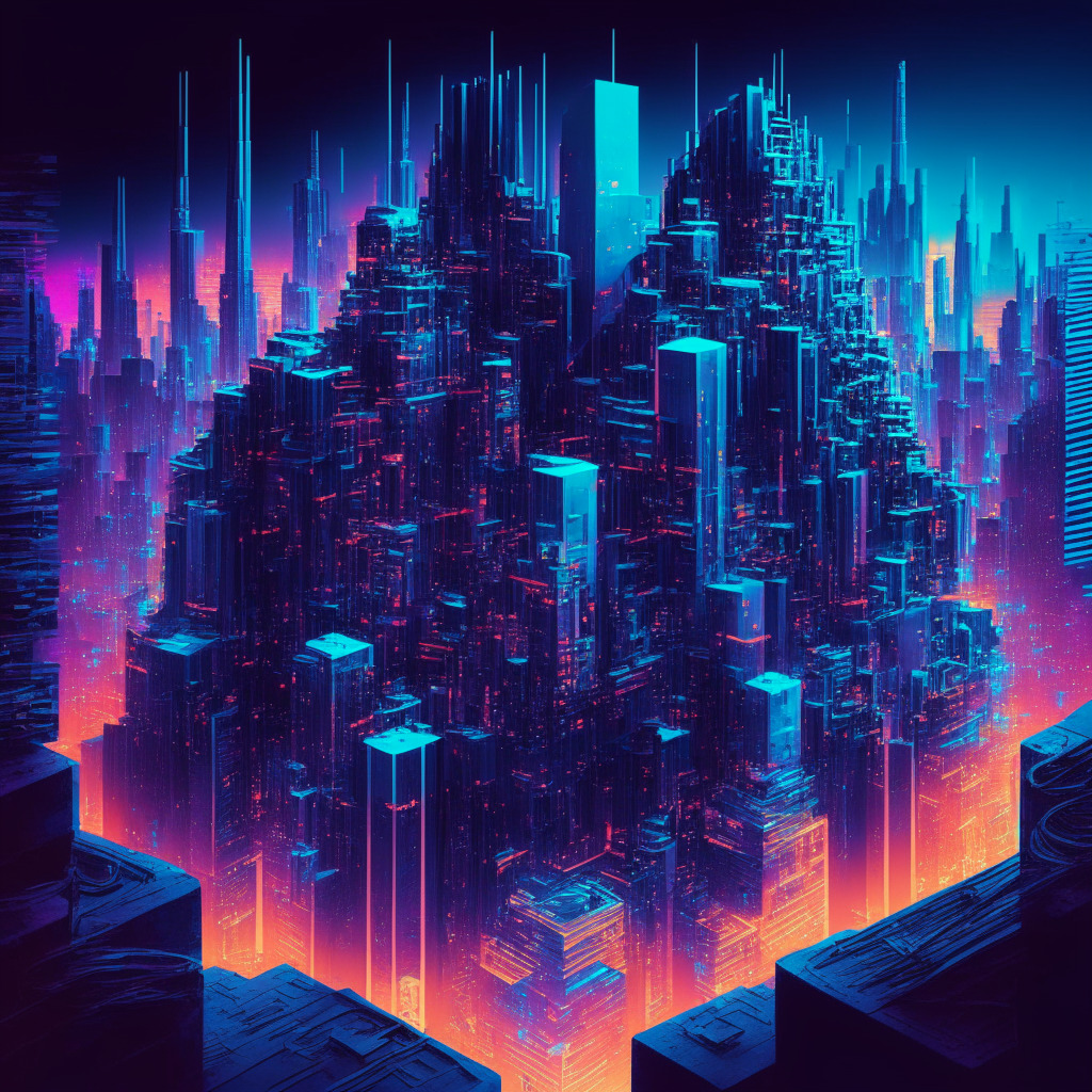 Intricate blockchain cityscape, diverse developers collaborating, smart contract security fortress, CertiK mentor figure, futuristic Web3 skyline, chiaroscuro lighting, vibrant color palette, mood of innovation & security.