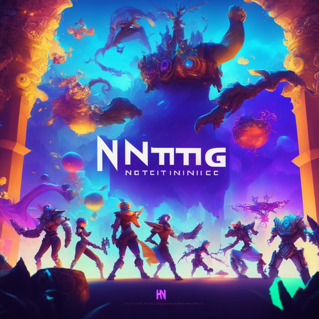 NFT-powered gaming universe with vibrant colors, mythical game characters in action, futuristic Web3 ecosystem backdrop, soft yet dynamic lighting, blended with a celebratory mood to represent Mythical Games’ successful $37M funding, highlighting diverse audience inclusion, and hinting at a bright future in Web3 gaming.