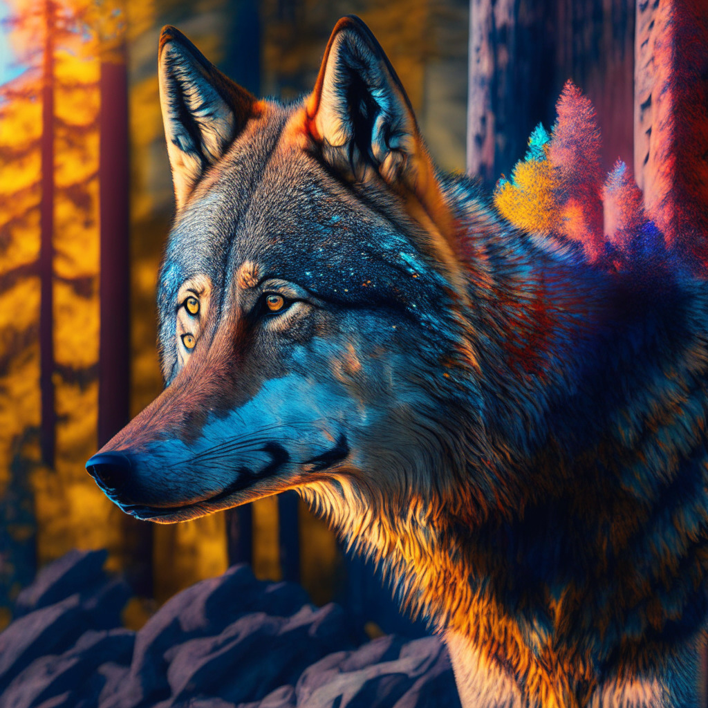Ultra-photorealistic AI-generated image: lively colors, contrasting light & shadow, a proud wolf in Yosemite National Park, intricate details & textures, cinematic aesthetics, serene mood, harmonious composition, user-friendly interface, text seamlessly embedded, innovation at work. #AIImageryRevolution
