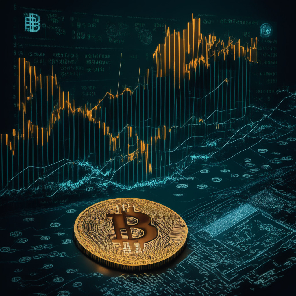 A digital canvas akin to a bustling stock market floor where traders analyze data and trends, foreground features an enlarged, shiny and dynamic Bitcoin Cash coin catching their attention. Crossed by a fluctuating graph, showcasing its recent bounceback - though still underperforming its past high. Background subtly hints at other cryptocurrencies for portfolio diversification. The scene to be bathed in soft lights, illustrating cautious optimism and potential for growth.